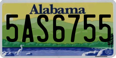 AL license plate 5AS6755