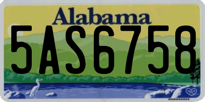 AL license plate 5AS6758