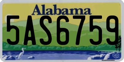 AL license plate 5AS6759
