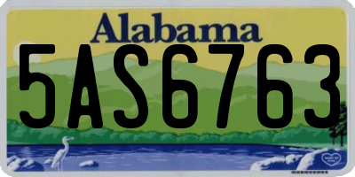 AL license plate 5AS6763