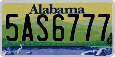 AL license plate 5AS6777