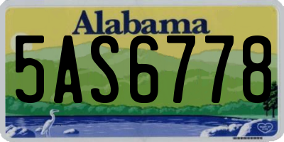 AL license plate 5AS6778