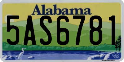 AL license plate 5AS6781