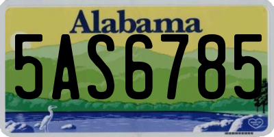 AL license plate 5AS6785