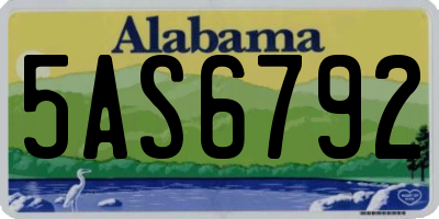 AL license plate 5AS6792