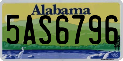 AL license plate 5AS6796