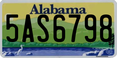 AL license plate 5AS6798