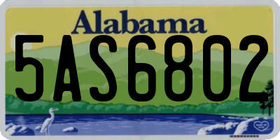AL license plate 5AS6802