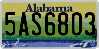 AL license plate 5AS6803