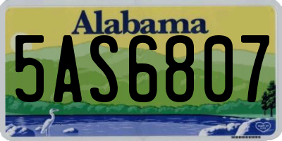 AL license plate 5AS6807