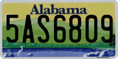 AL license plate 5AS6809