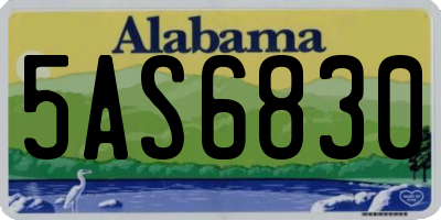 AL license plate 5AS6830