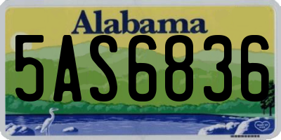 AL license plate 5AS6836