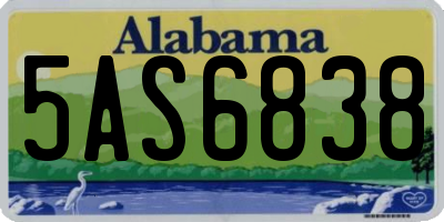 AL license plate 5AS6838