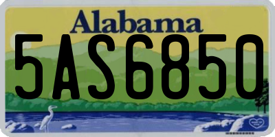 AL license plate 5AS6850