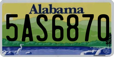 AL license plate 5AS6870