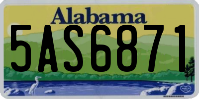 AL license plate 5AS6871