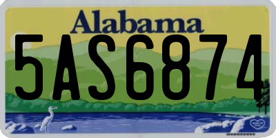 AL license plate 5AS6874