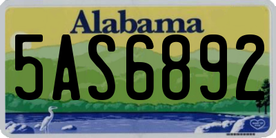 AL license plate 5AS6892
