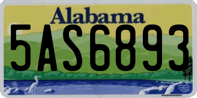 AL license plate 5AS6893