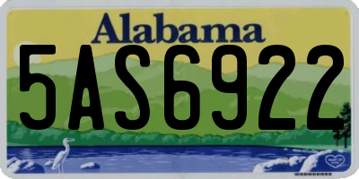 AL license plate 5AS6922