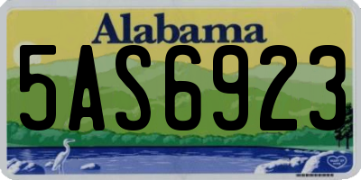 AL license plate 5AS6923