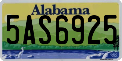 AL license plate 5AS6925