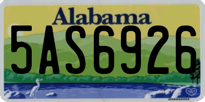 AL license plate 5AS6926