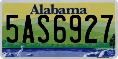AL license plate 5AS6927