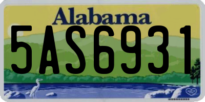 AL license plate 5AS6931