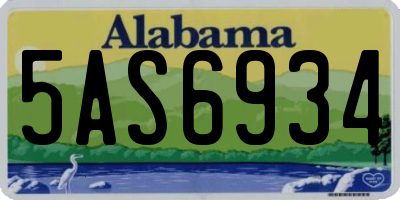AL license plate 5AS6934