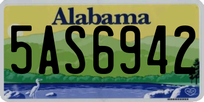 AL license plate 5AS6942