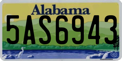 AL license plate 5AS6943