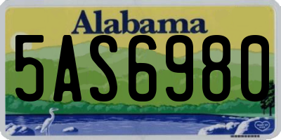 AL license plate 5AS6980