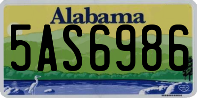 AL license plate 5AS6986