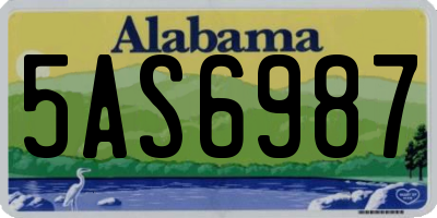 AL license plate 5AS6987