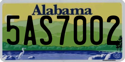 AL license plate 5AS7002