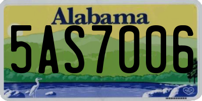 AL license plate 5AS7006