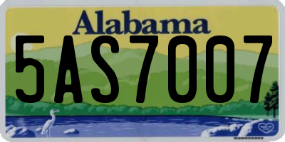 AL license plate 5AS7007
