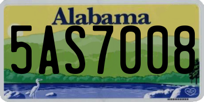 AL license plate 5AS7008