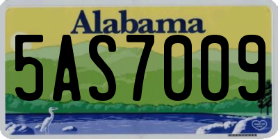AL license plate 5AS7009