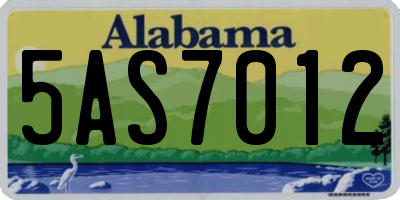 AL license plate 5AS7012