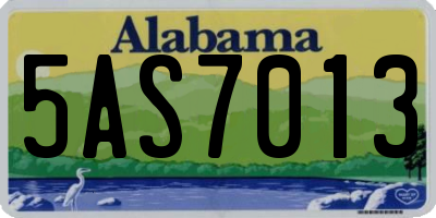 AL license plate 5AS7013
