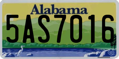 AL license plate 5AS7016