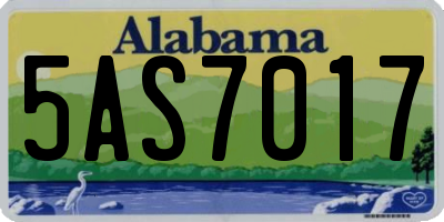 AL license plate 5AS7017