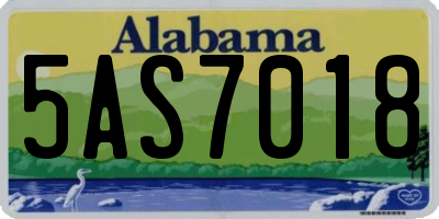AL license plate 5AS7018