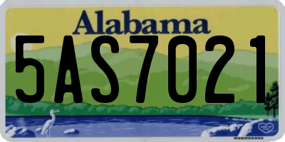 AL license plate 5AS7021