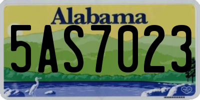 AL license plate 5AS7023