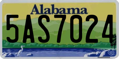 AL license plate 5AS7024