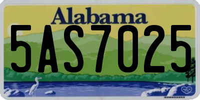 AL license plate 5AS7025